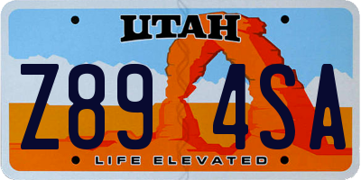 UT license plate Z894SA