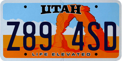 UT license plate Z894SD