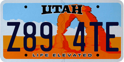 UT license plate Z894TE