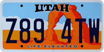 UT license plate Z894TW