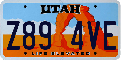 UT license plate Z894VE