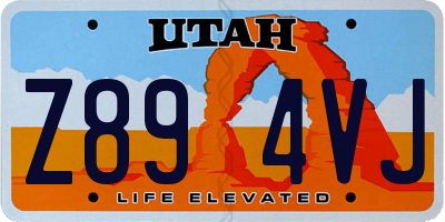 UT license plate Z894VJ