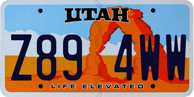 UT license plate Z894WW