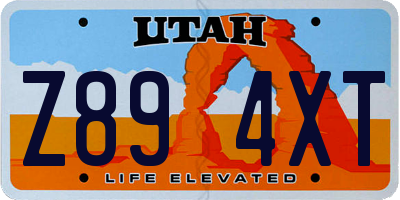 UT license plate Z894XT