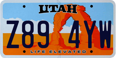 UT license plate Z894YW