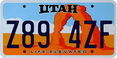 UT license plate Z894ZF
