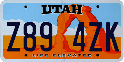 UT license plate Z894ZK