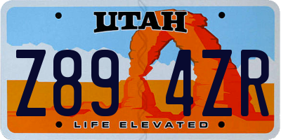 UT license plate Z894ZR