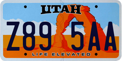 UT license plate Z895AA