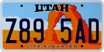 UT license plate Z895AD