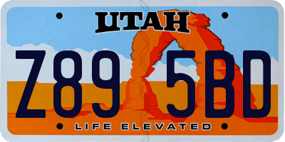 UT license plate Z895BD