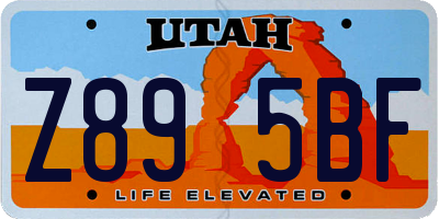 UT license plate Z895BF