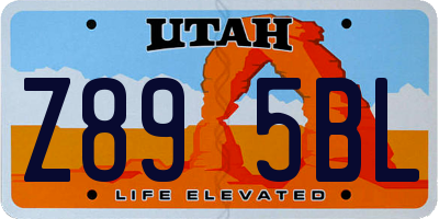 UT license plate Z895BL