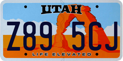 UT license plate Z895CJ