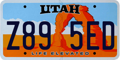 UT license plate Z895ED