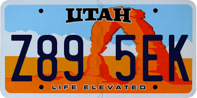UT license plate Z895EK