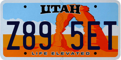 UT license plate Z895ET