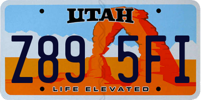 UT license plate Z895FI