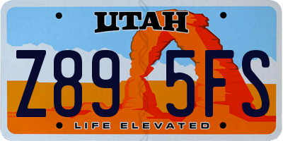 UT license plate Z895FS