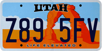 UT license plate Z895FV