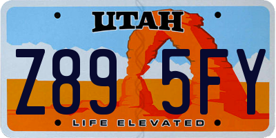 UT license plate Z895FY