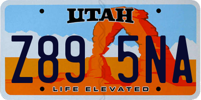 UT license plate Z895NA