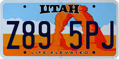 UT license plate Z895PJ