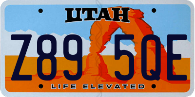 UT license plate Z895QE