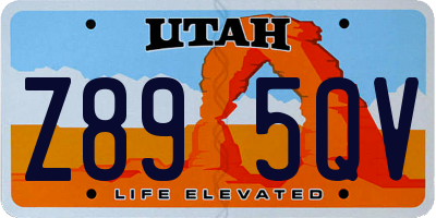 UT license plate Z895QV