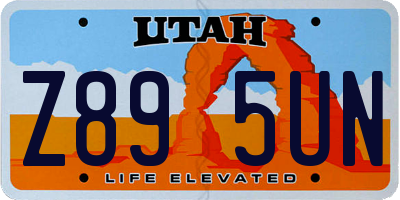 UT license plate Z895UN