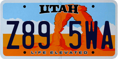 UT license plate Z895WA