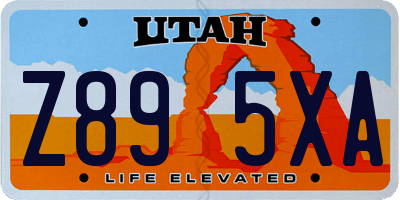 UT license plate Z895XA