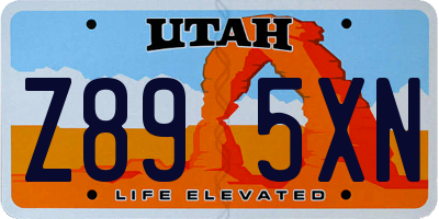 UT license plate Z895XN