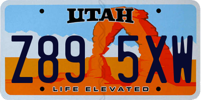 UT license plate Z895XW