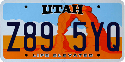 UT license plate Z895YQ