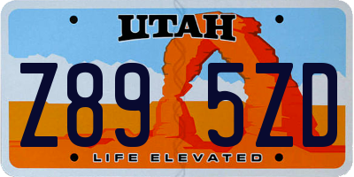 UT license plate Z895ZD