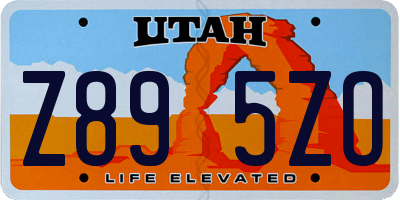 UT license plate Z895ZO