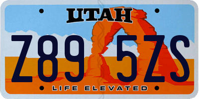 UT license plate Z895ZS