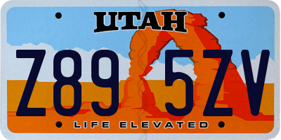 UT license plate Z895ZV