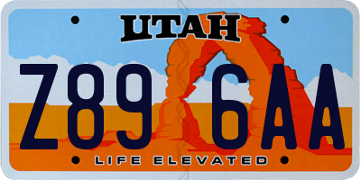 UT license plate Z896AA