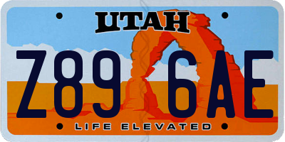 UT license plate Z896AE