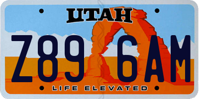 UT license plate Z896AM