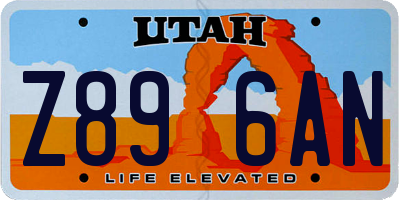 UT license plate Z896AN