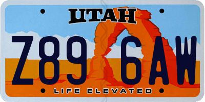 UT license plate Z896AW