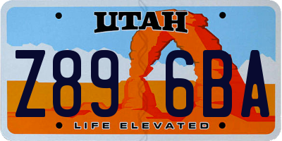 UT license plate Z896BA