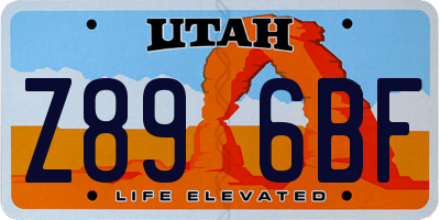 UT license plate Z896BF