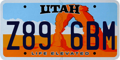 UT license plate Z896BM