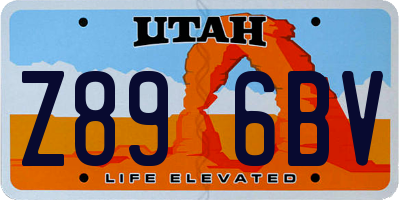 UT license plate Z896BV