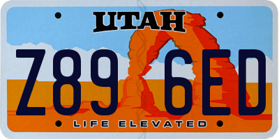 UT license plate Z896ED