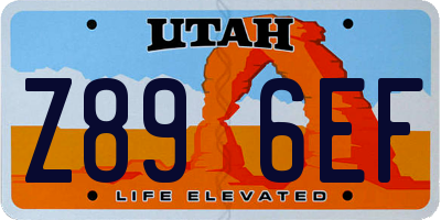 UT license plate Z896EF